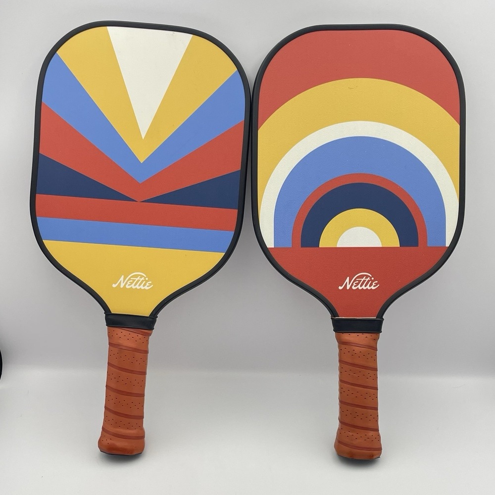 Nettie Pickleball Paddle Set of 2 Colorful‎ & Geometric Designs 15.5"